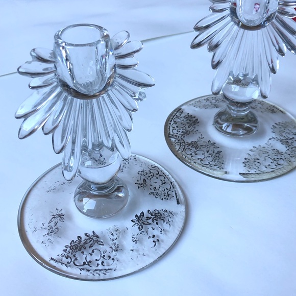 Set of Two Crystal Candle Holders - Picture 5 of 16